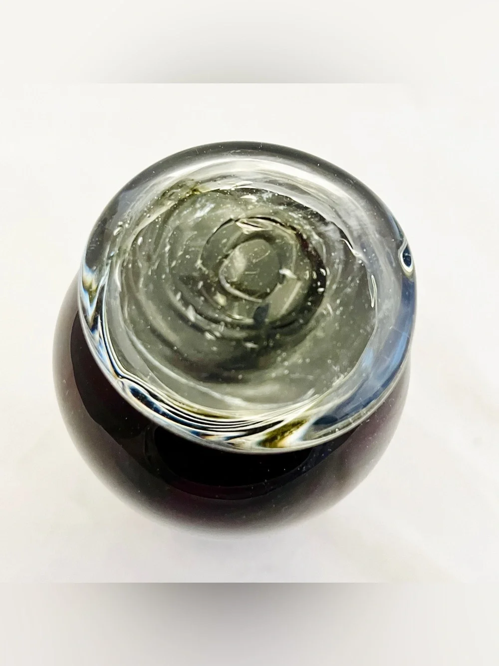 Art Glass Footed Vase, Hand Blown, 6
